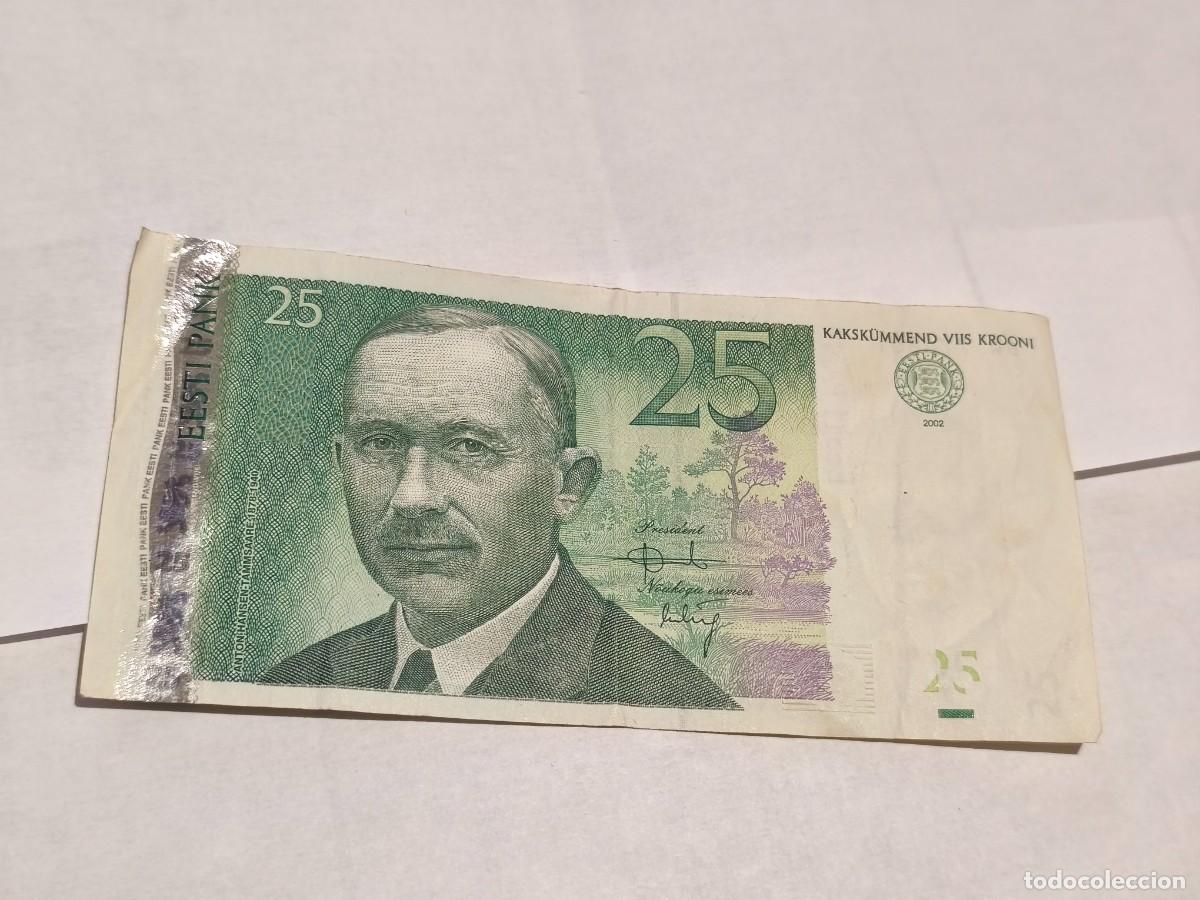 Billetes extranjeros: Estonia 25krooni 2002 VF.