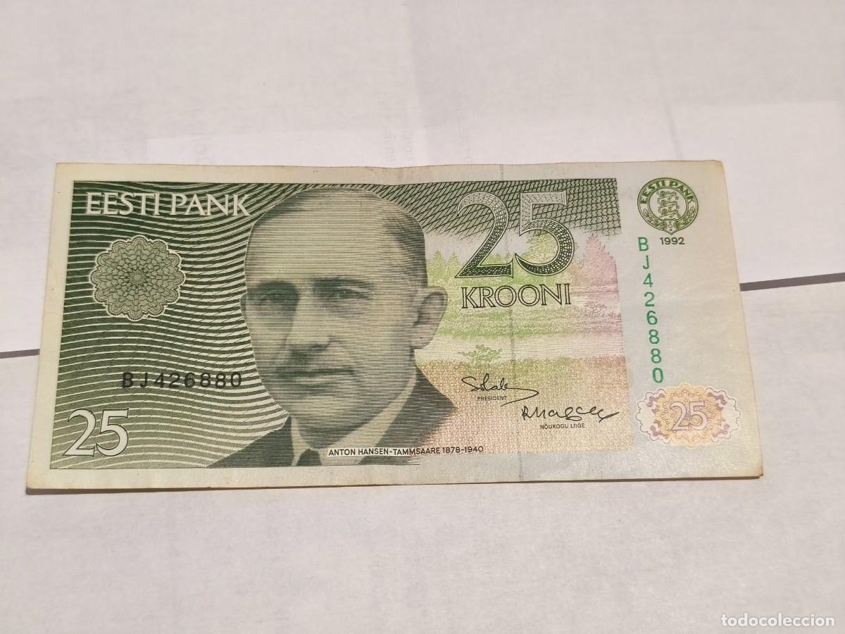 Billetes extranjeros: Estonia 25krooni 1992 VF.