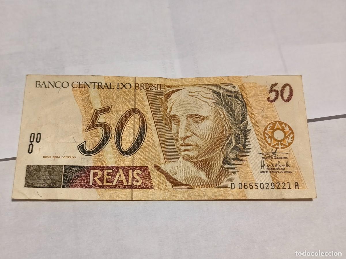 Billetes extranjeros: Brasil 50Reais VF.Brazil.