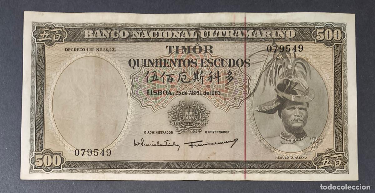 Billetes extranjeros: TIMOR. 500 escudos 1963. Pick 29 - Foto 1