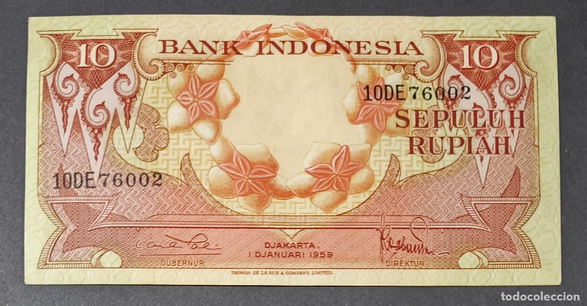 Billetes extranjeros: INDONESIA. 10 rupiah 1959. Pick 66. - Foto 1