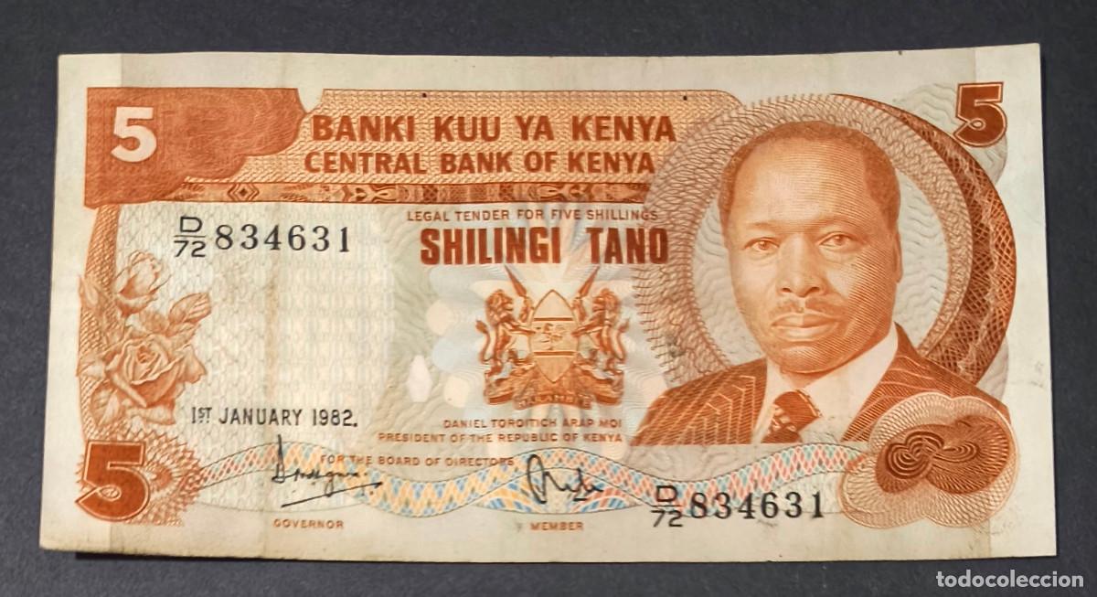 Billets internationaux: KENIA. 5 shillings 1.1.1982. Pick 19b.