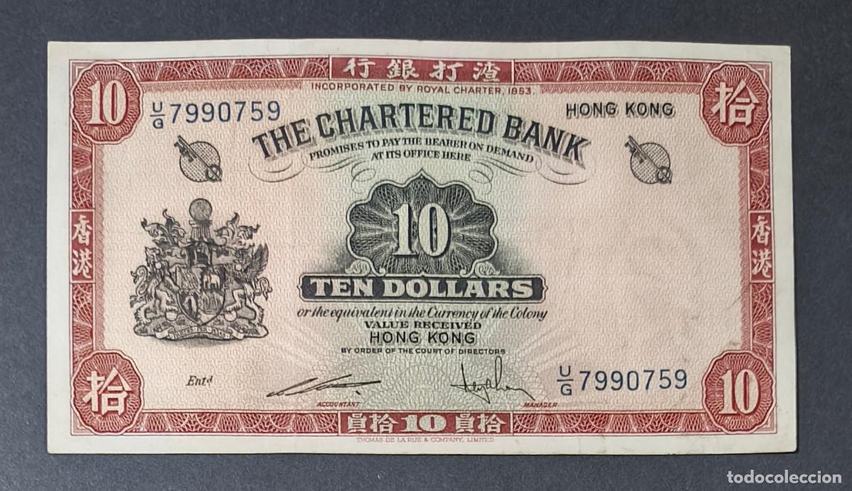 Banconote internazionali: HONG KONG. Administracion Britanica. Chartered Bank. 10 $ (1962-70). Pick 70 c.