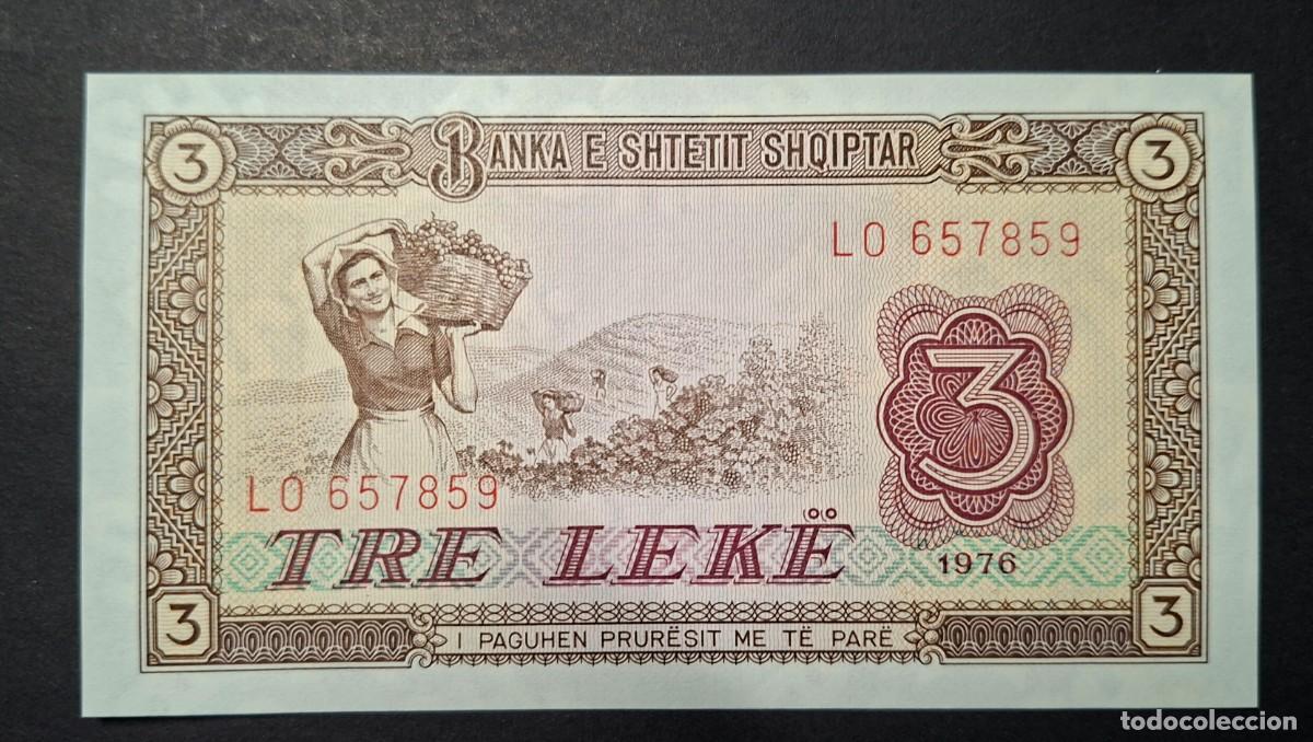 Internationale Banknoten: ALBANIA 3 Leke 1976 P-41a SC