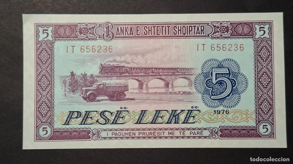 Billetes extranjeros: ALBANIA 5 Leke 1976 P-42a SC
