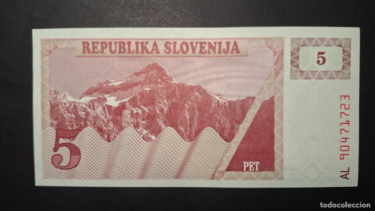 Billets internationaux: ESLOVENIA SLOVENIA 5 Tolarjev 1990 P- 3a SC