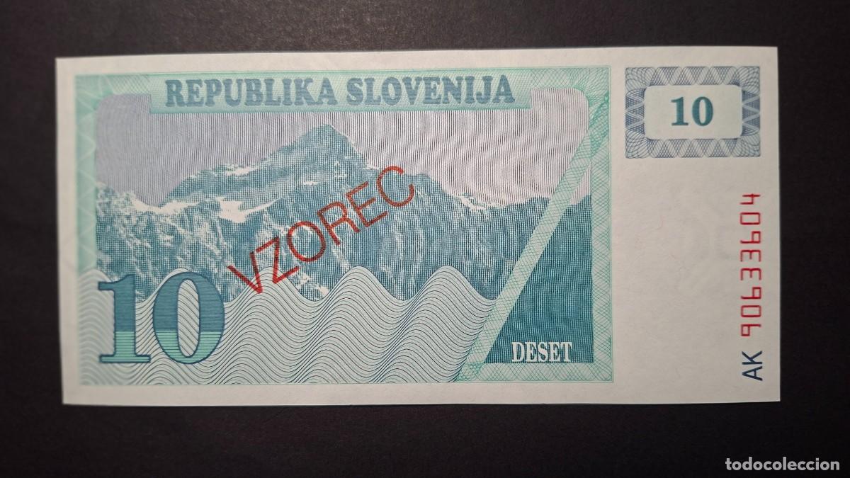 Billets internationaux: ESLOVENIA SLOVENIA 10 Tolarjev SPECIMEN (VZOREC) 1990 P-4s.1 SC