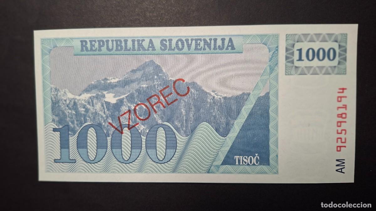 Billets internationaux: ESLOVENIA SLOVENIA 1.000 Tolarjev SPECIMEN (VZOREC) 1992 P-9b.s.1 SC
