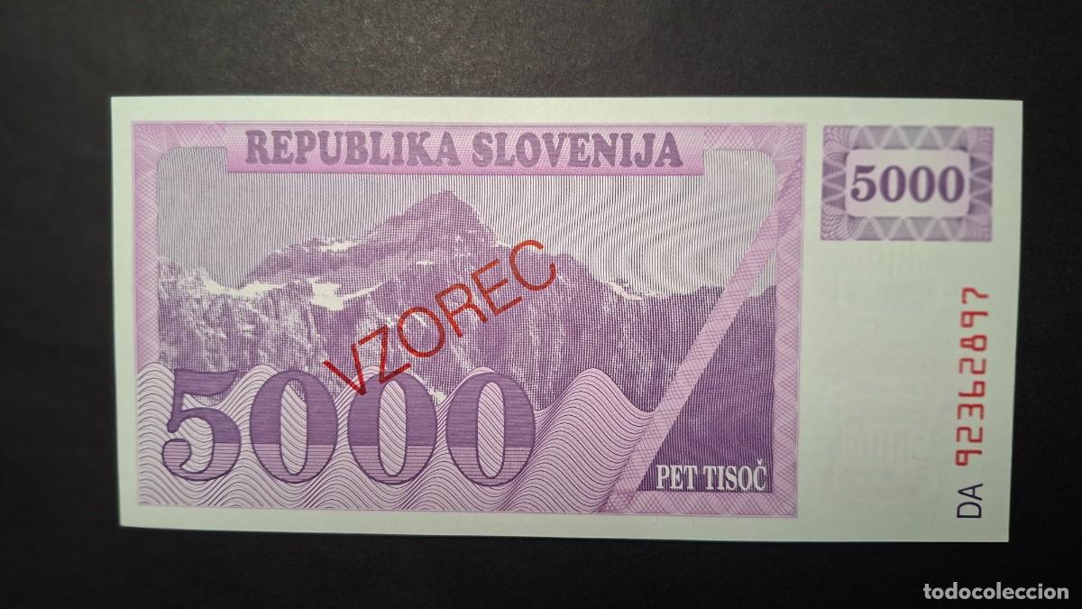 Billets internationaux: ESLOVENIA SLOVENIA 5.000 Tolarjev SPECIMEN (VZOREC) 1992 P-10s.1 SC