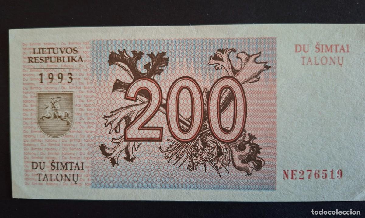 Billetes extranjeros: LITUANIA 200 Talonas 1993 P-45 SC - Foto 1