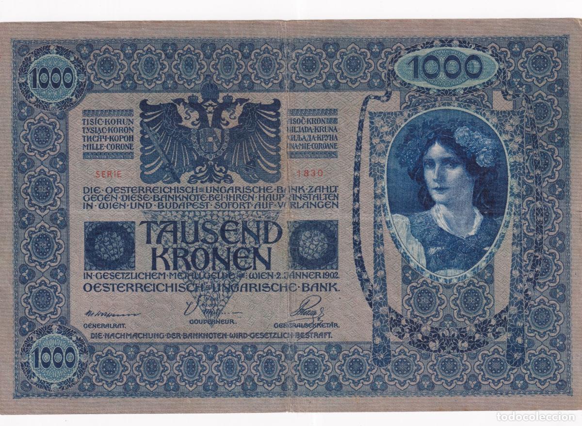 International Banknotes: CRBX0476 BILLETE AUSTRIA 1000 KRONER 1902 MBC
