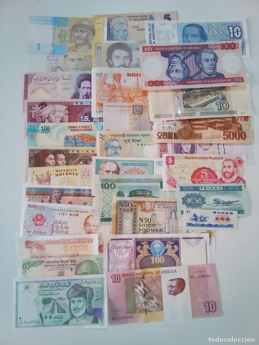 Notas Internacionais: Lote 30 billetes varios paises sin circular