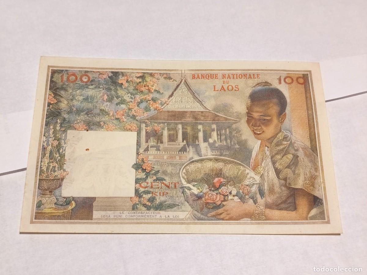 Billetes extranjeros: Laos 100 Kip 1957 VF. - Foto 2