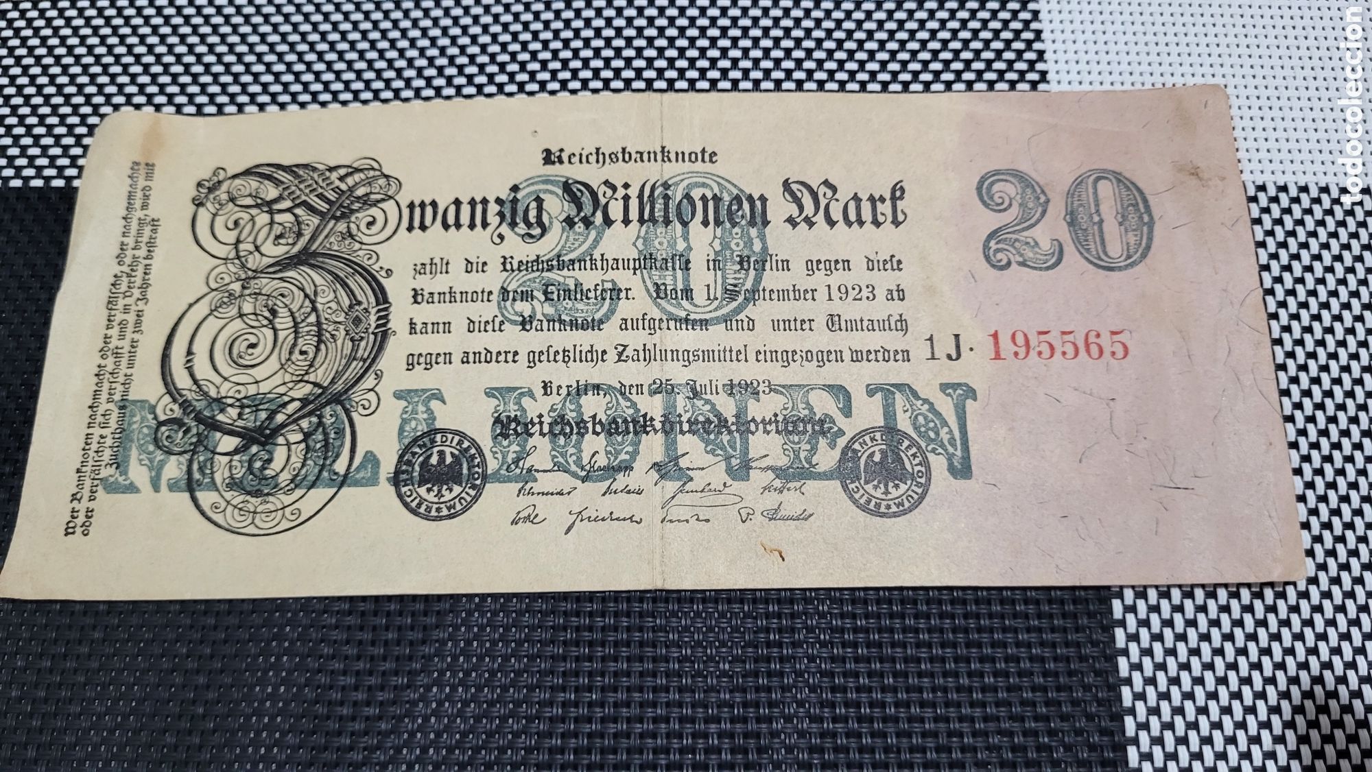 Billets internationaux: Billete antiguo Alemania