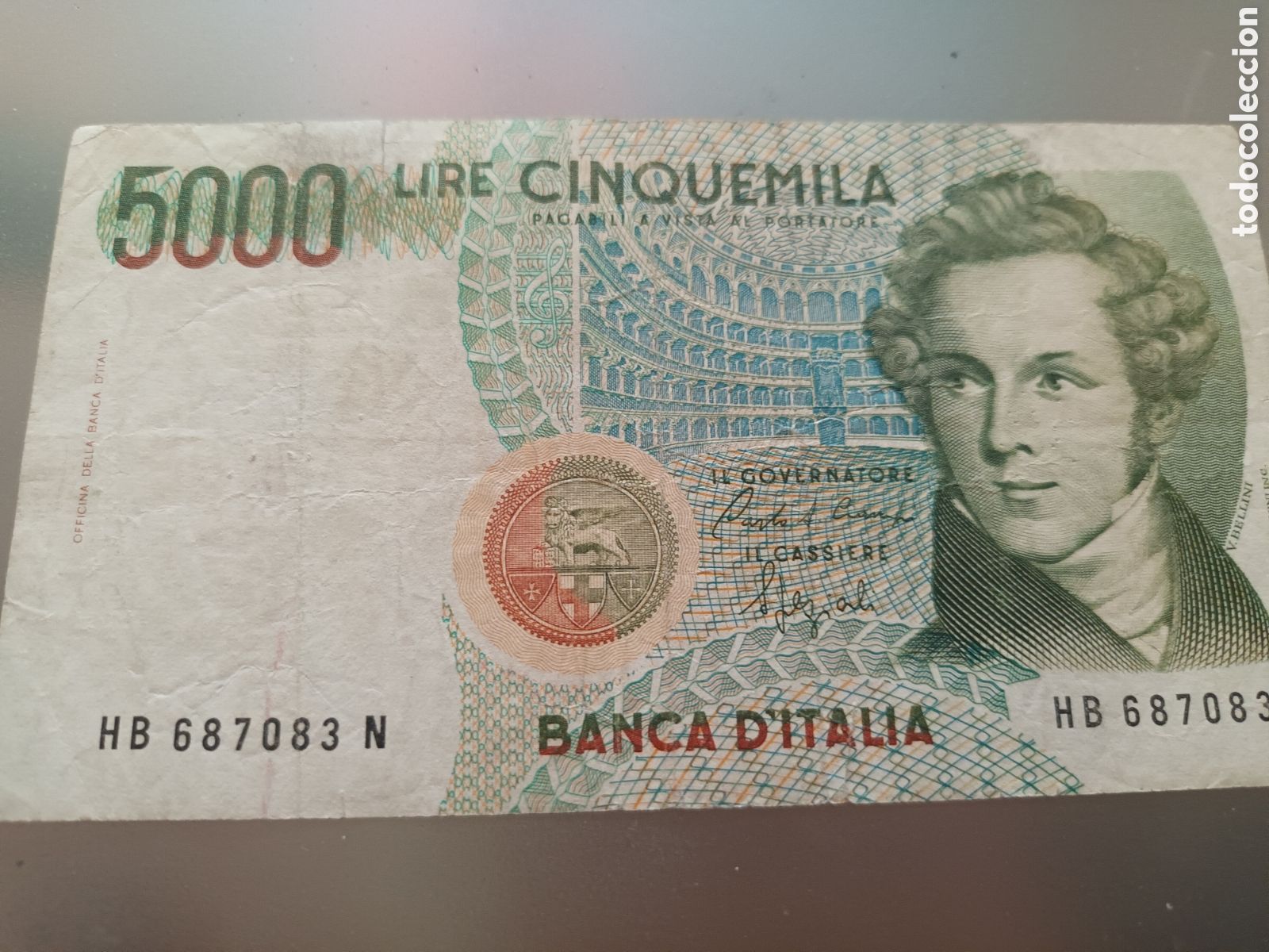 Billetes extranjeros: BILLETE DE 5000 LIRAS A&Ntilde;O 1985