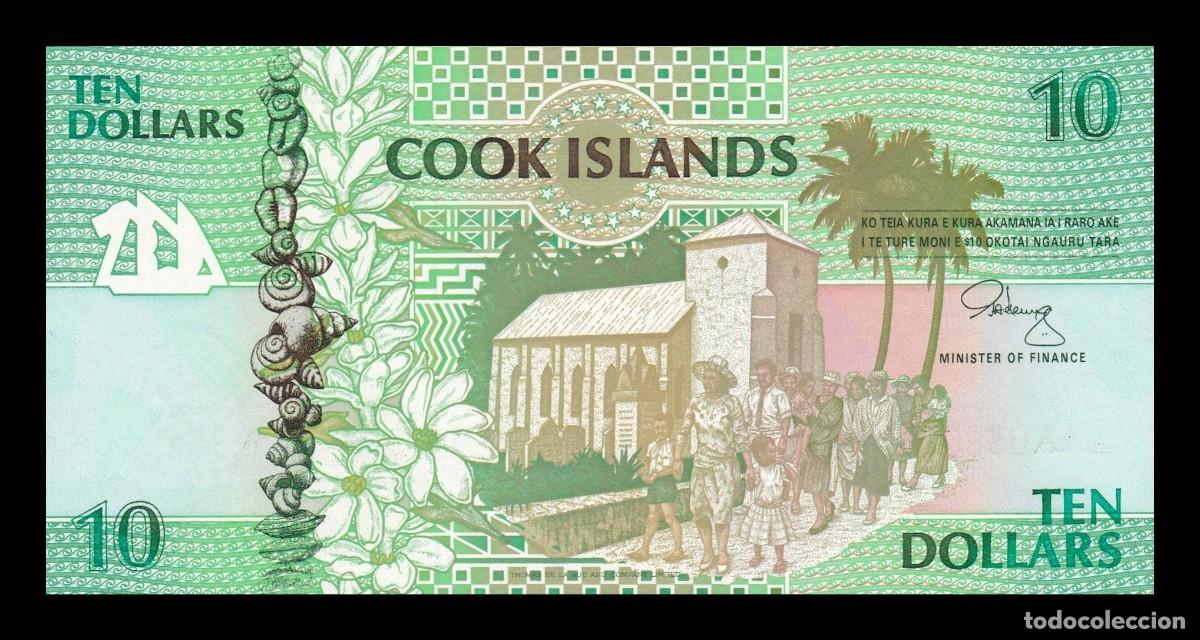 Notas Internacionais: Islas Cook 10 D&oacute;lares 1992 Pick 8 Sc Unc