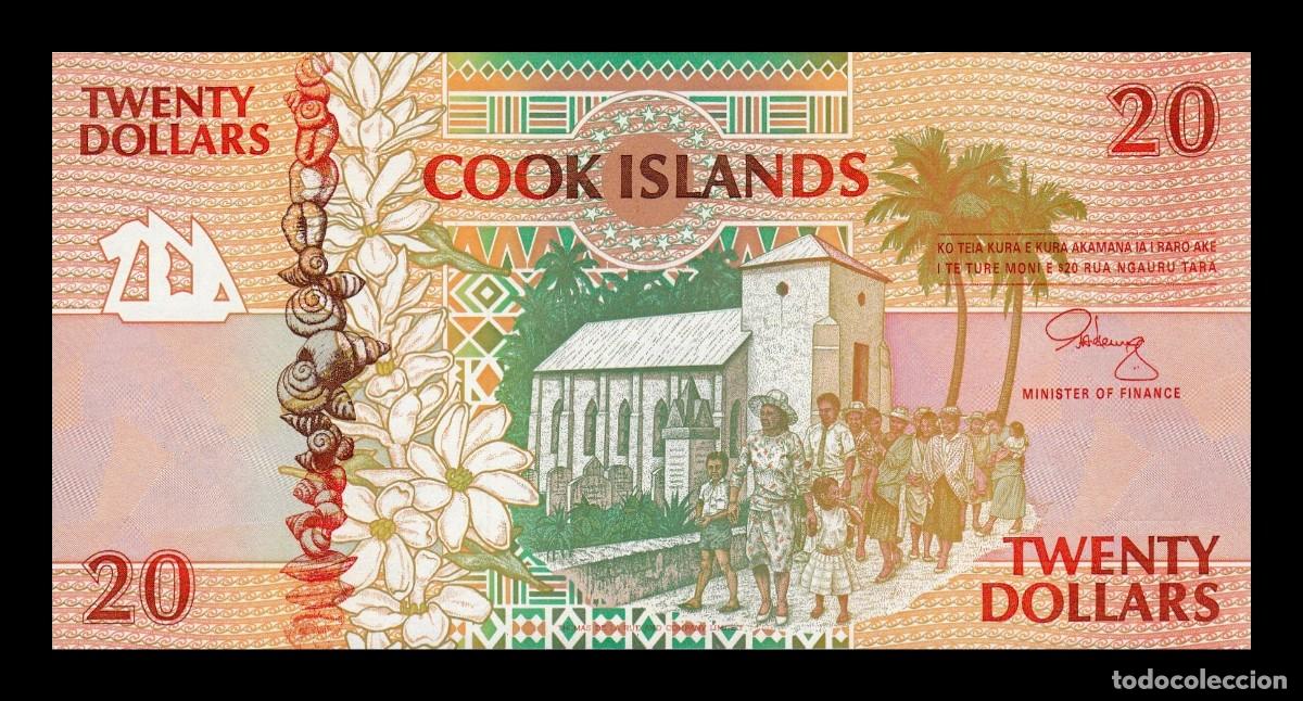 Notas Internacionais: Islas Cook 20 D&oacute;lares 1992 Pick 9 Sc Unc