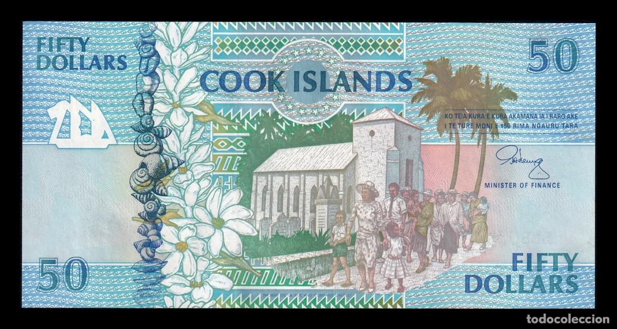 Notas Internacionais: Islas Cook 50 D&oacute;lares 1992 Pick 10 Sc Unc