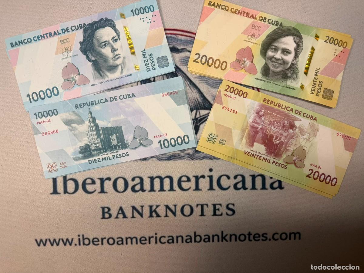Billets internationaux: Billetes 10000 y 20000 pesos Cuba 2026 UNC