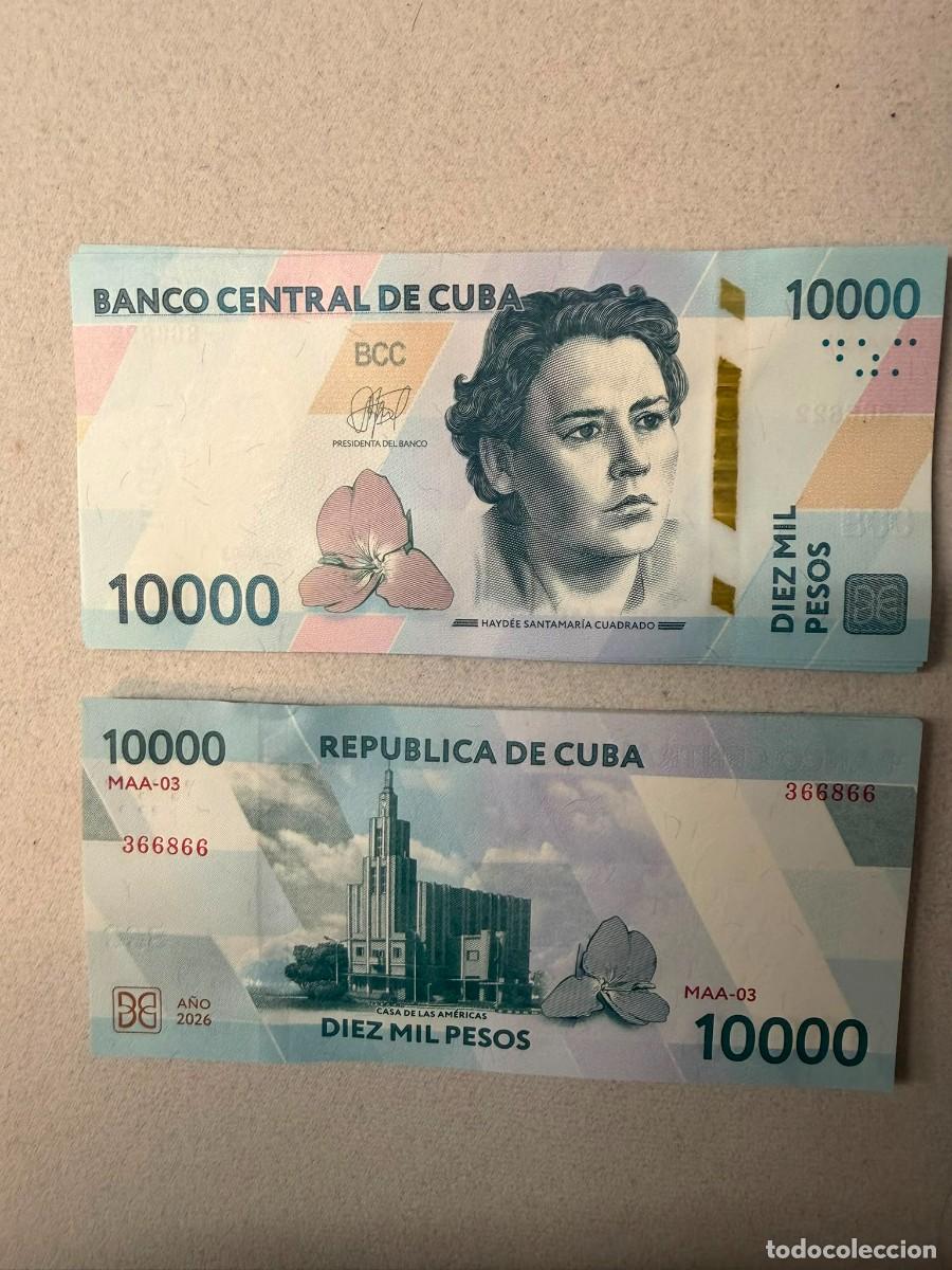 Notas Internacionais: 10000 pesos Cuba 2026 UNC