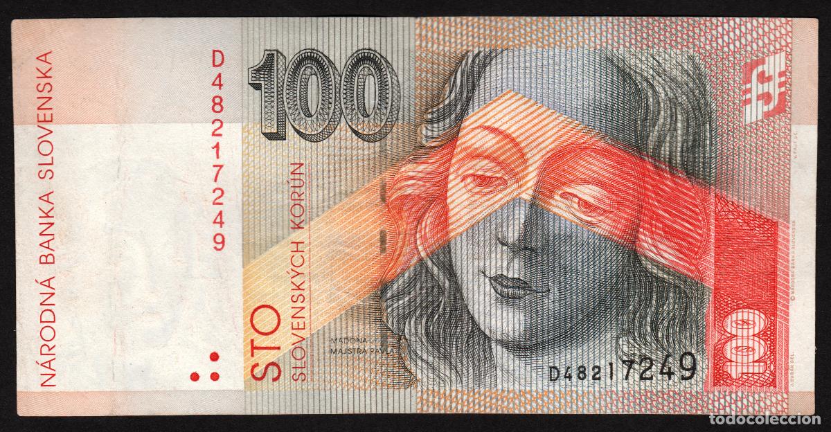 Notas Internacionais: ESLOVAQUIA. 100 korun 1993. Pick 22. Impresora TDLR.