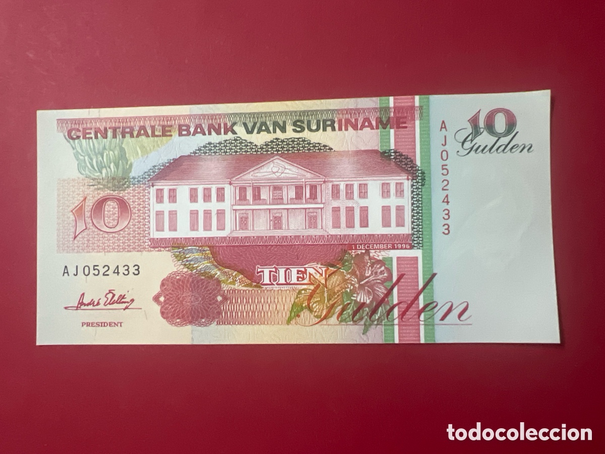 Internationale Banknoten: 142B. BILLETE SURINAM (SURINAME). 10 gulden 1996.