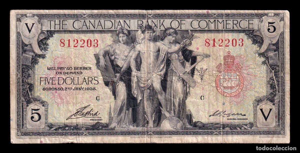 Banconote internazionali: Canad&aacute; 5 D&oacute;lares Bank of Commerce 1917 Pick S965Ad Bc/Mbc F/Vf