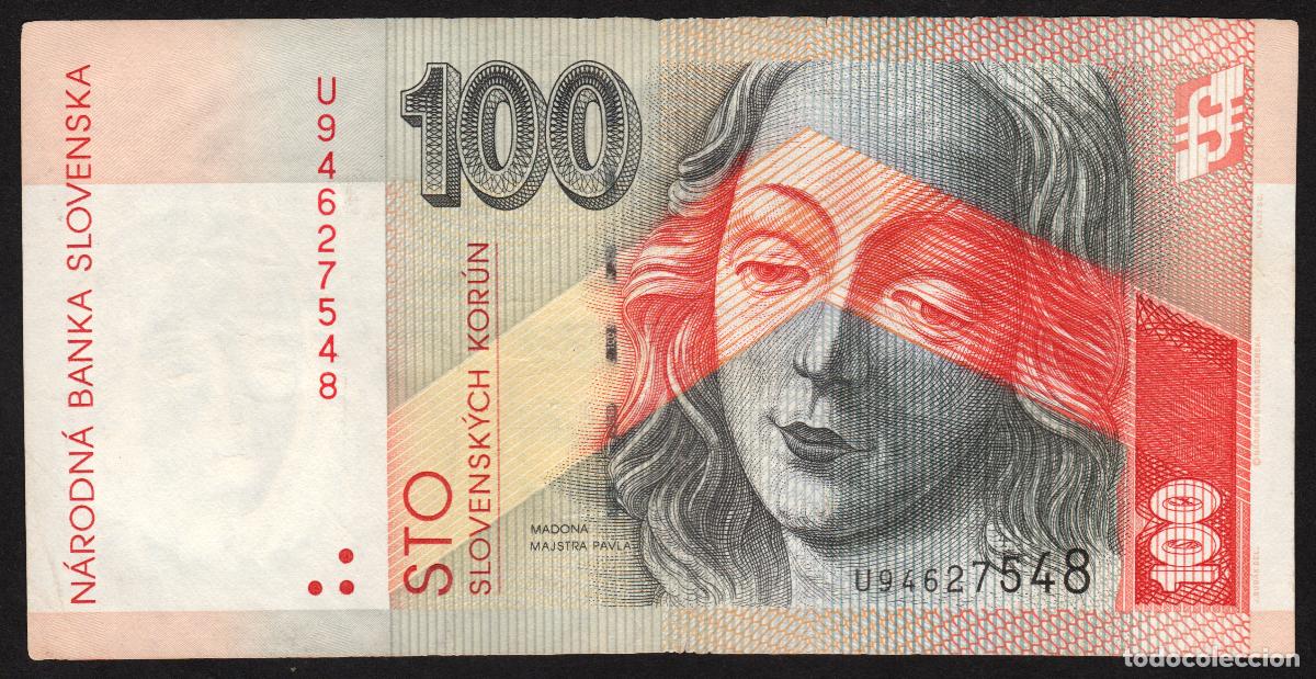 Notas Internacionais: ESLOVAQUIA. 100 korun 6.11. 2004. Pick 44. Impresora PWPW Varsovia.