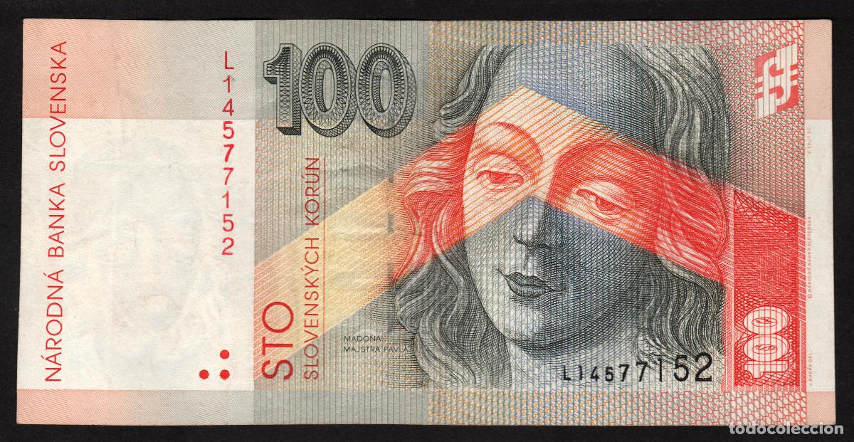 Notas Internacionais: ESLOVAQUIA. 100 korun 1.10. 1997. Prefijo L. Pick 25b. Impresora TDLR.
