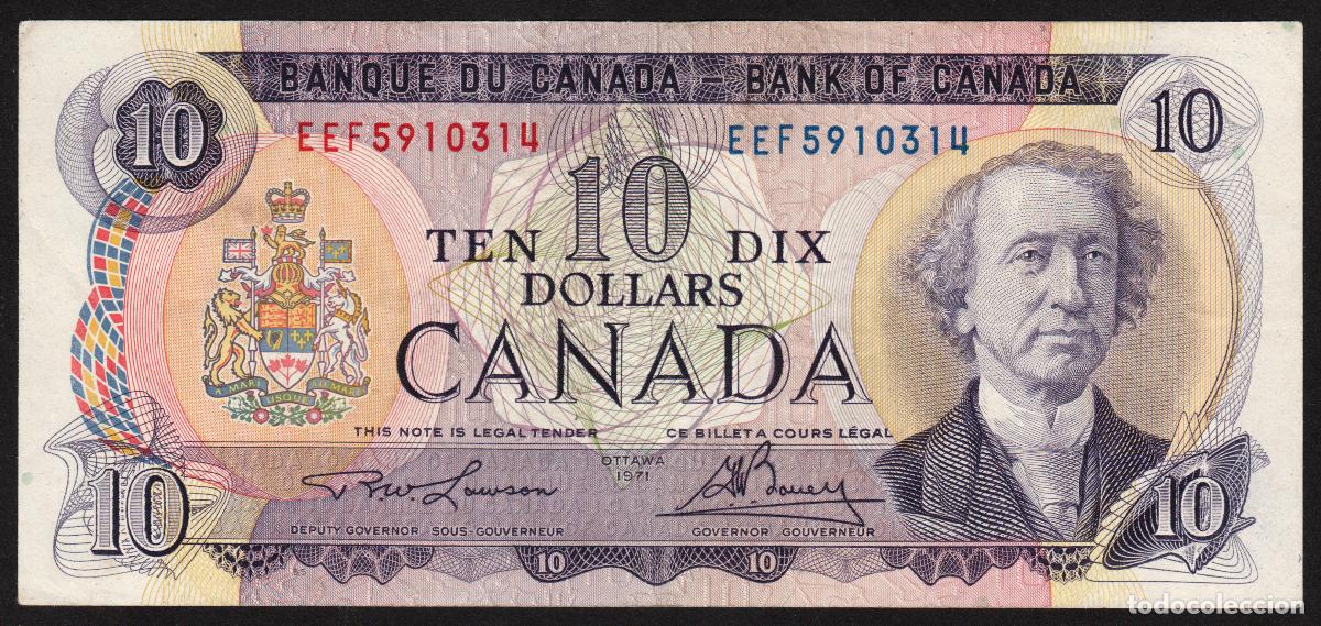 Billetes extranjeros: CANADA 10 $ 1971. Pick 88c. Lawson - Bouey.
