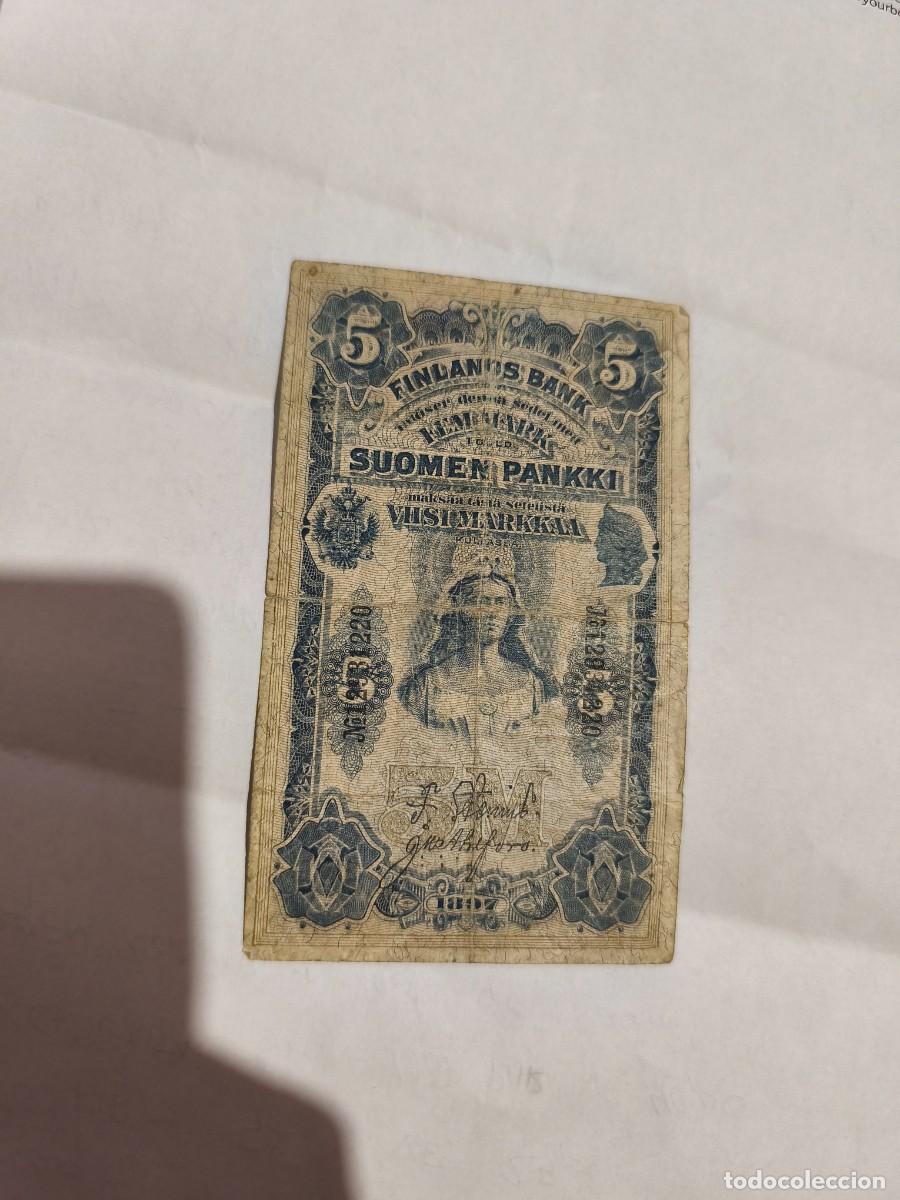 Notas Internacionais: Finland 5marcos 1897 F.