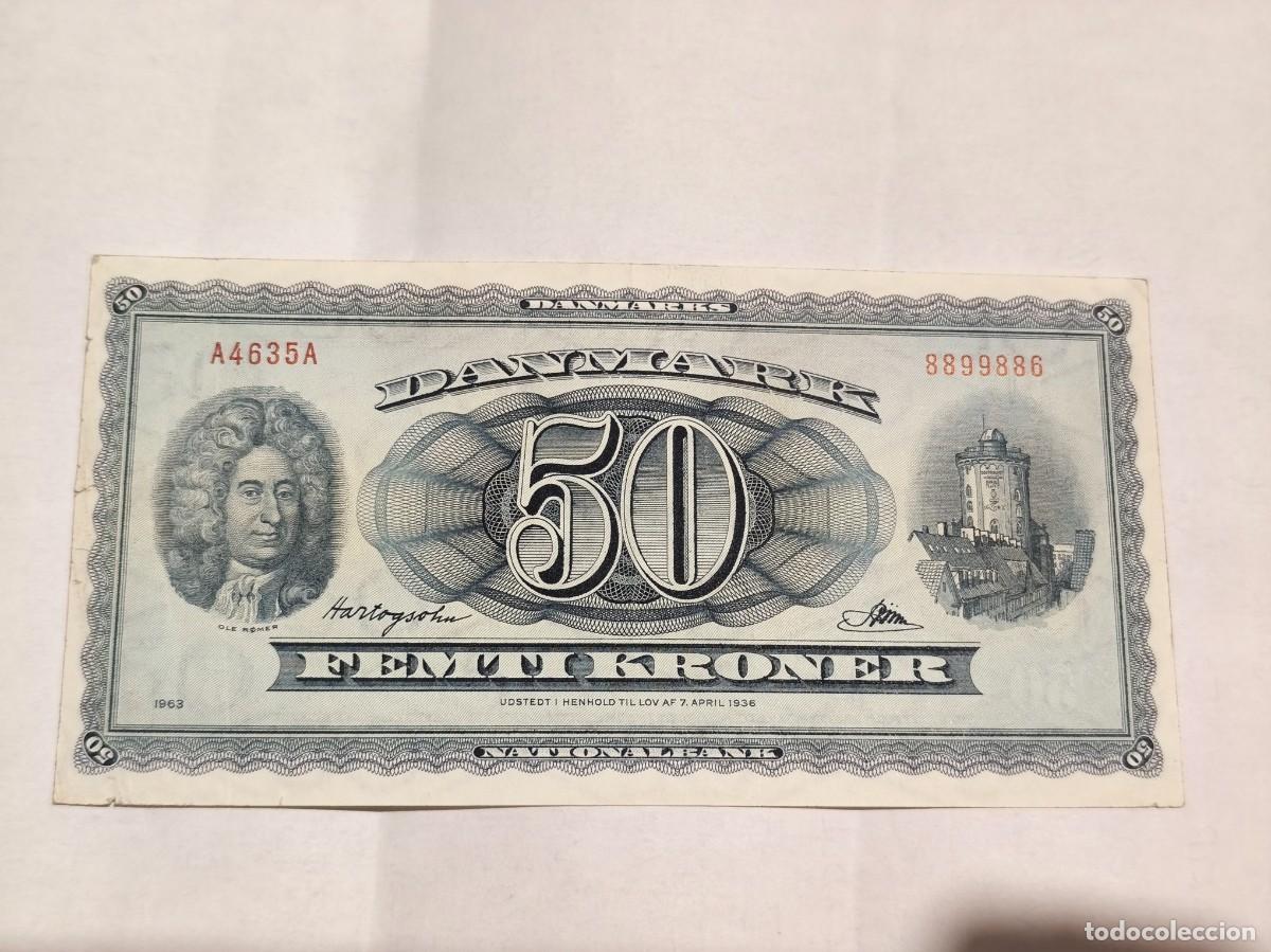 Internationale Banknoten: Dinamarca 50Coronas 1963 VF.