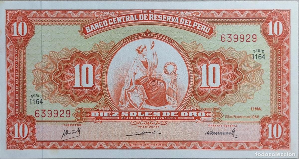 Banconote internazionali: BILLETE DE ( PERU ) 10 SOLES DEL 1968 PK 85 PLANCHA /UNC.