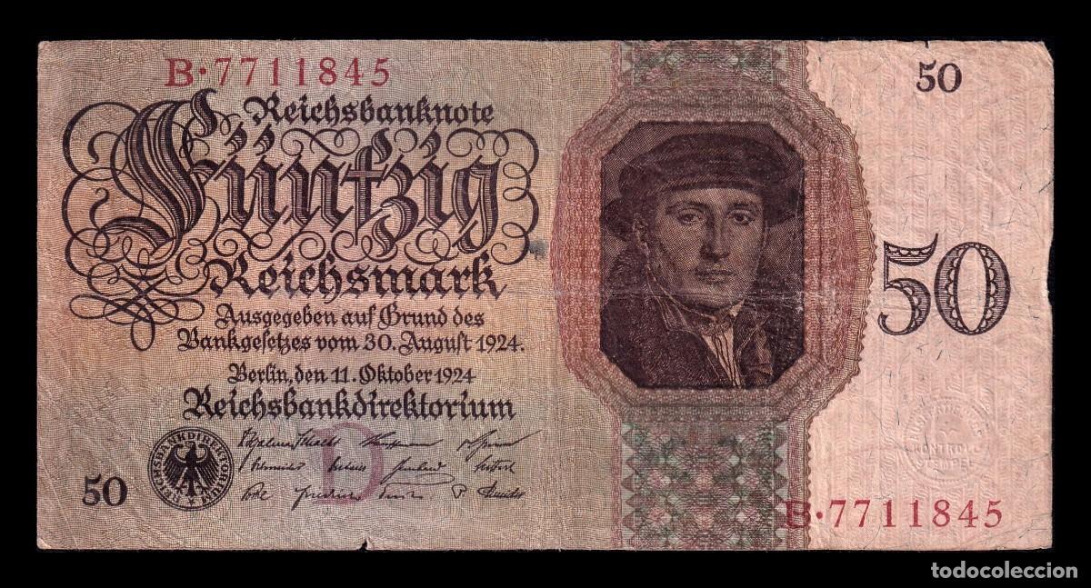 Billetes extranjeros: Alemania 50 Reichsmark 1924 Pick 177 Bc F