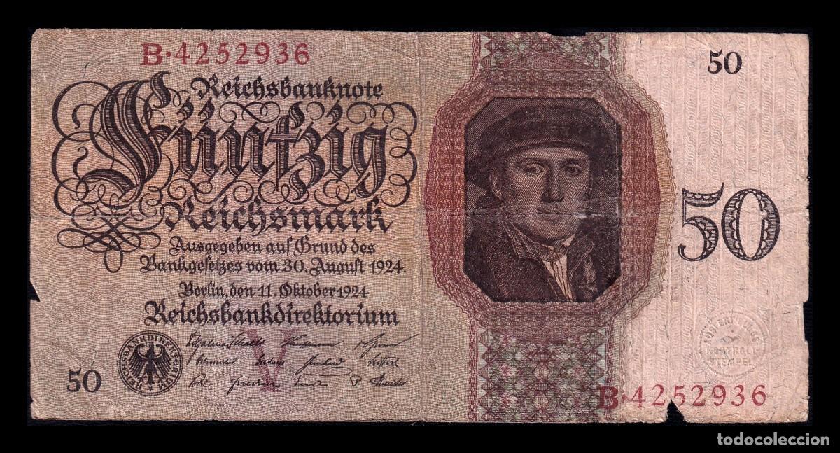 Billetes extranjeros: Alemania 50 Reichsmark 1924 Pick 177 Bc F