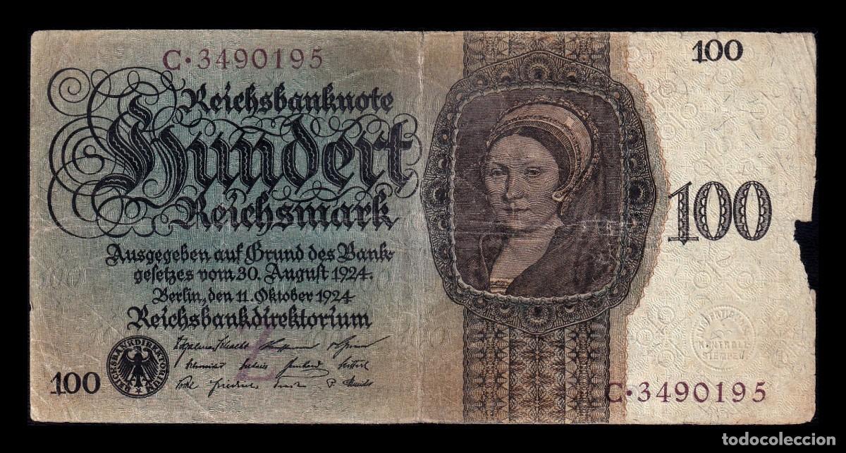 International Banknotes: Alemania 100 Reichsmark 1924 Pick 178 Bc F