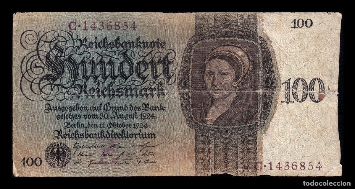 International Banknotes: Alemania 100 Reichsmark 1924 Pick 178 Bc F