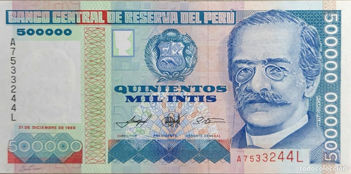 International Banknotes: BILLETE DEL ( PERU ) 1989 DE 500.000 INTIS PK147A. PLANCHA /UNC