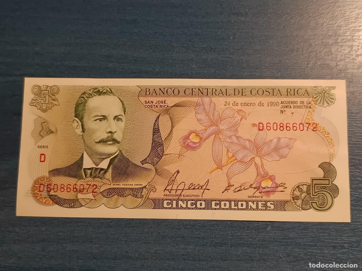 Banconote internazionali: Billete 5 colones. Costa Rica 1990 Sin Circular