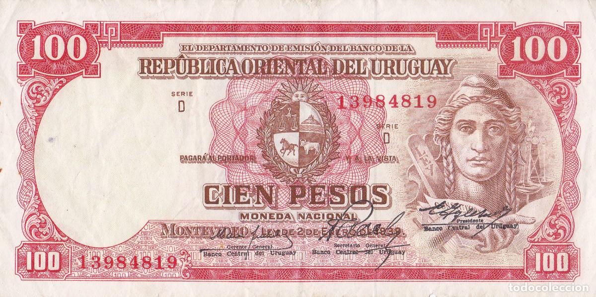 Notas Internacionais: URUGUAY 100 PESOS 1939 REP&Uacute;BLICA DEL URUGUAY