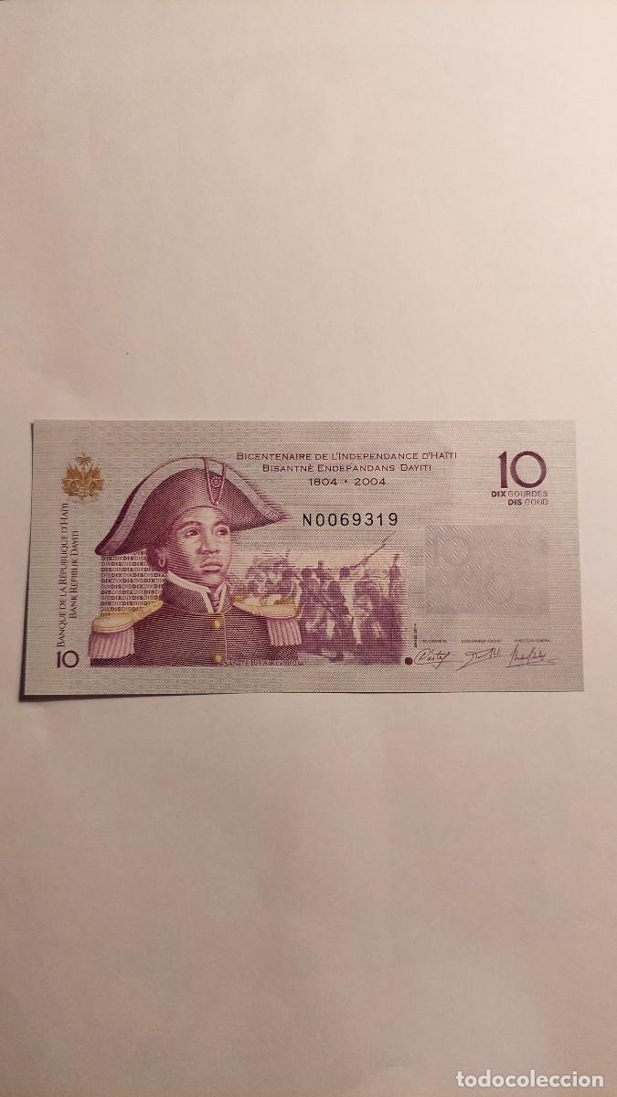 Banconote internazionali: Billete de 10 Gourdes Hait&iacute; 2004