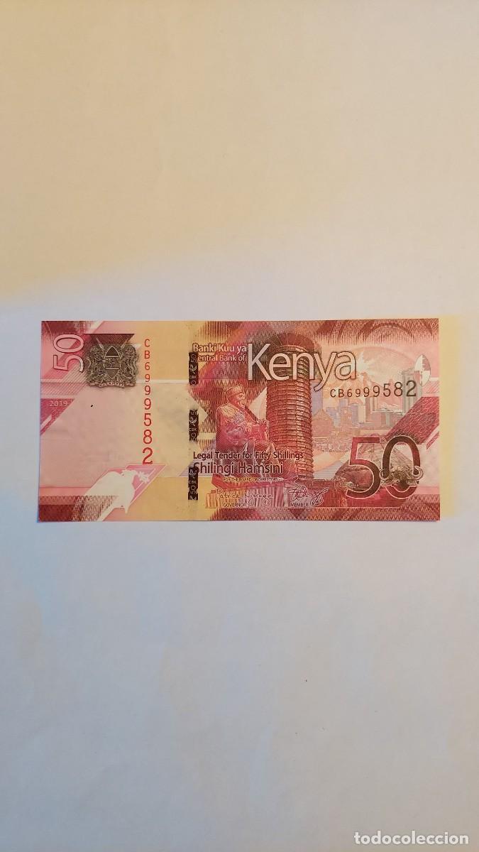 Notas Internacionais: Billete de 50 Shillings de Kenia (2019)