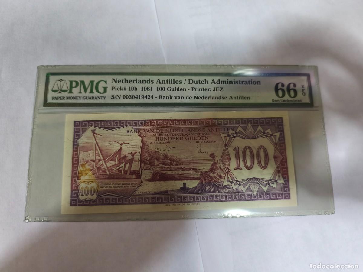 Internationale Banknoten: Antillas Holandeses 100gulden 1981 Pmg-66