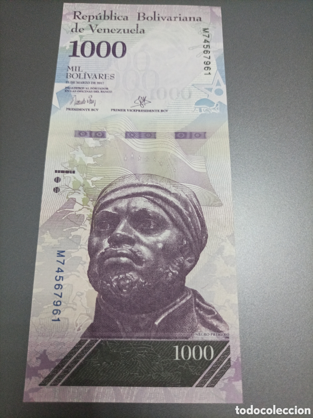 Notas Internacionais: Billete de Venezuela de 1000 bol&iacute;vares 2017