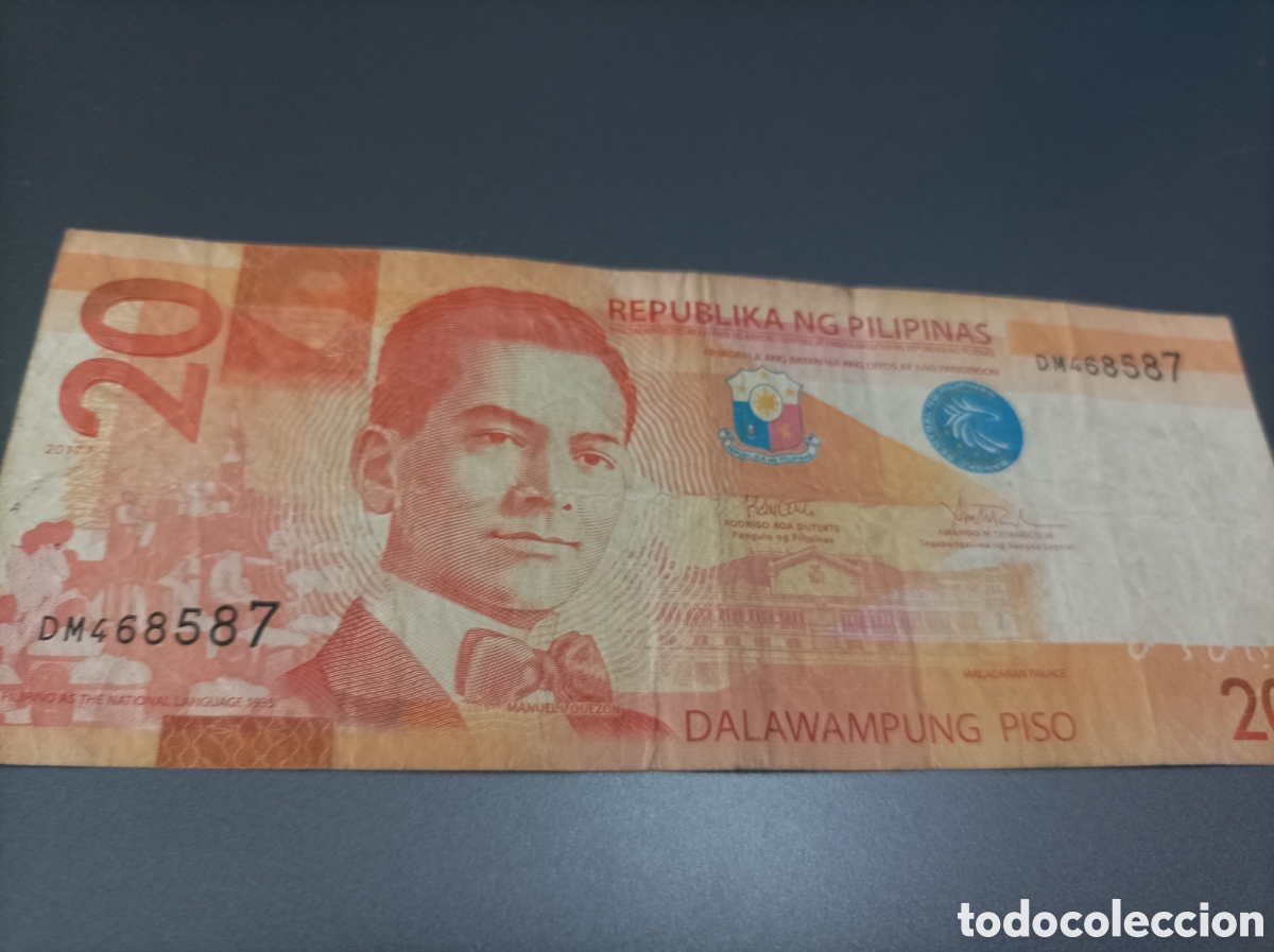 Billetes extranjeros: Billete de filipinas de 20 pesos de 2017