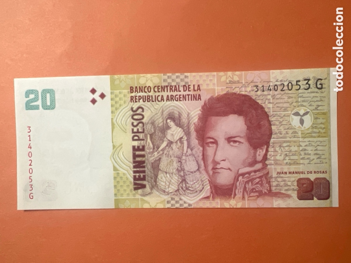 Billetes extranjeros: V2. Billete - Argentina 20 pesos - Foto 1