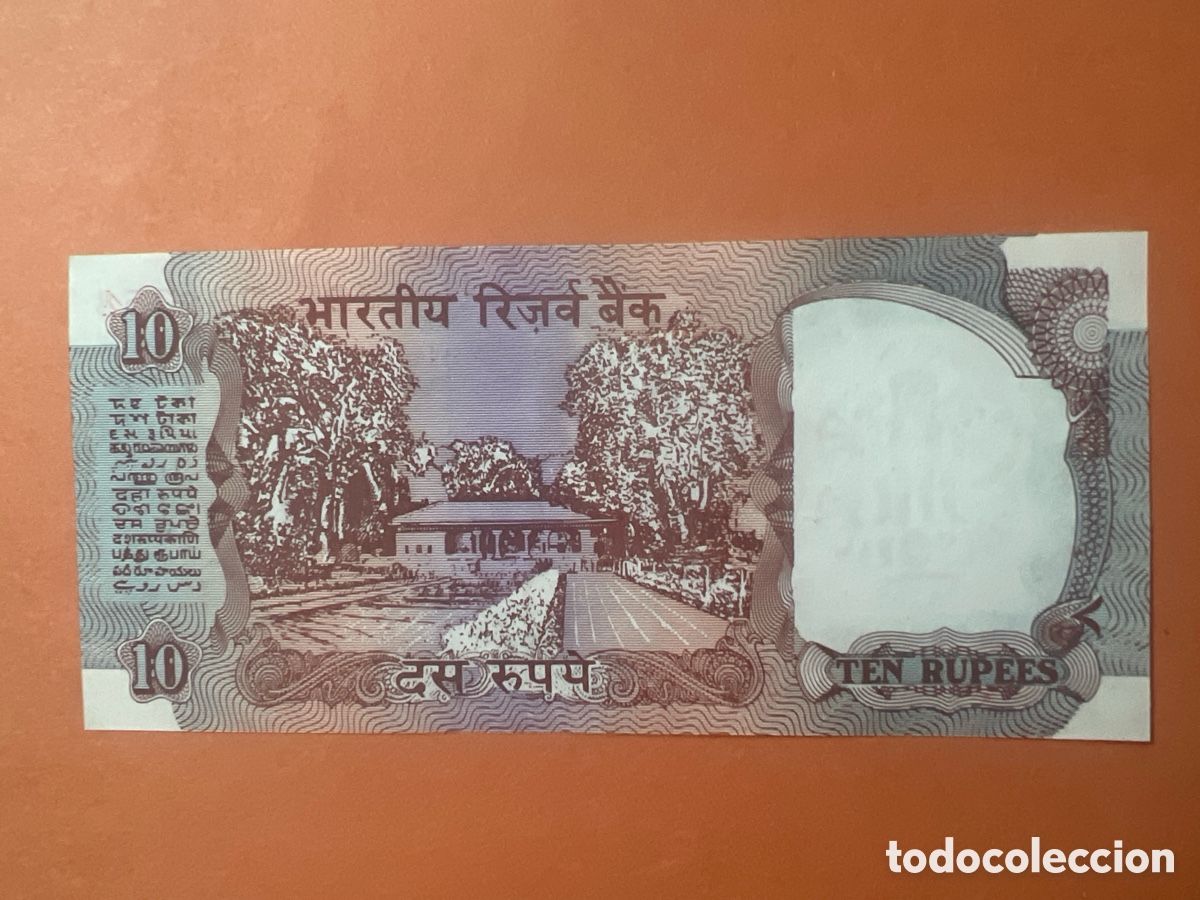 Billetes extranjeros: V4. Billete - 10 RUPIAS INDIA - Foto 2
