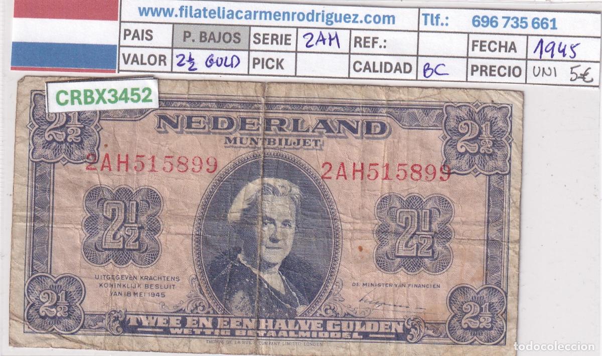 Internationale Banknoten: CRBX3452 BILLETE PAISES BAJOS 2,5 GULDEN 1945 BC