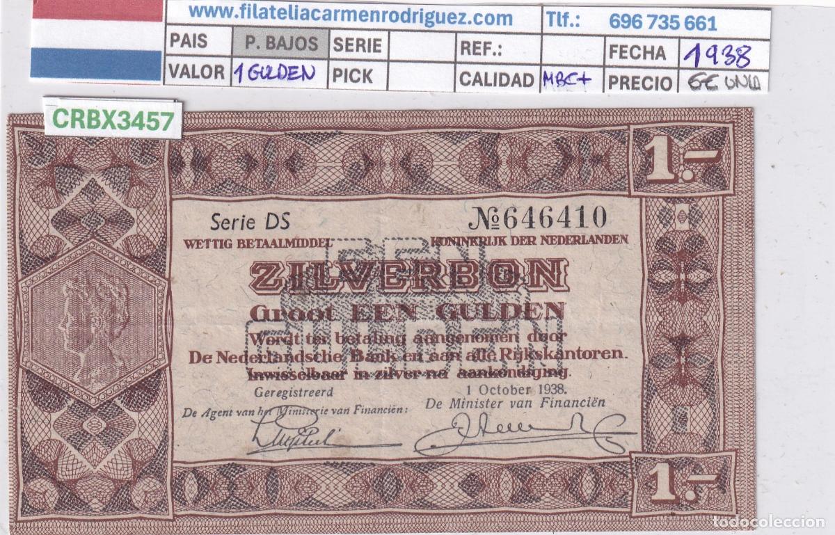 Internationale Banknoten: CRBX3457 BILLETE PAISES BAJOS 1 GULDEN 1938 MBC+