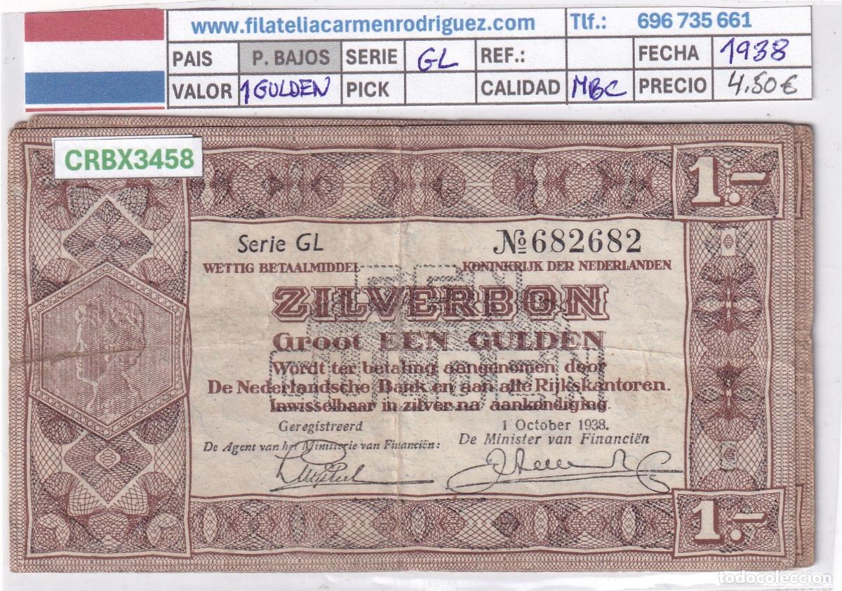 Internationale Banknoten: CRBX3458 BILLETE PAISES BAJOS 1 GULDEN 1938 SERIE GL MBC